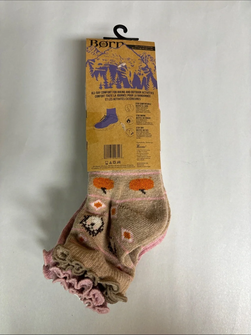 New Born Socks Women’s 4 Pair Brown Wool Blend Quarter Sock Casual Fall Hedgehog